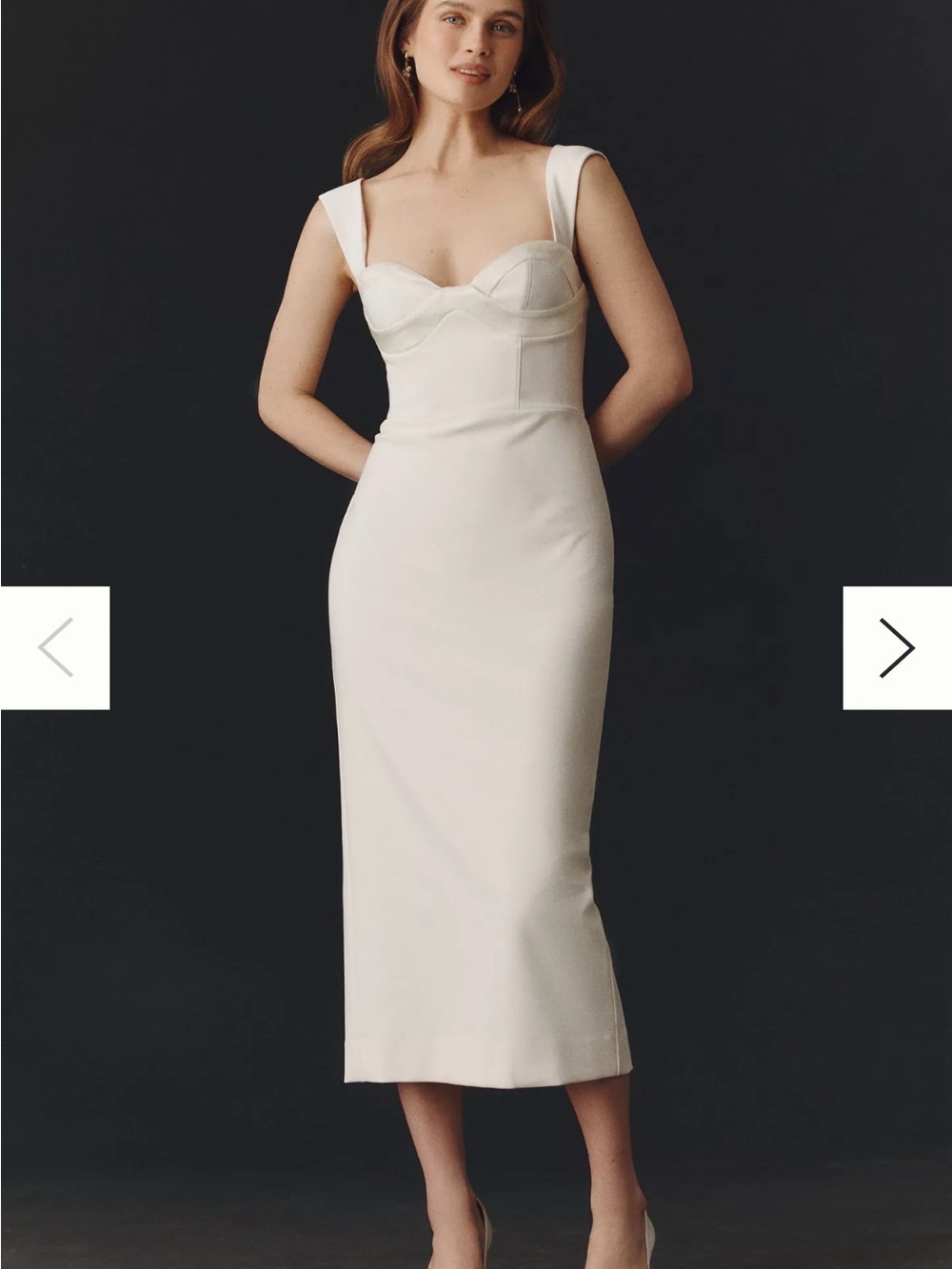 BHLDN Anthropologie Ivory “Bombshell Sweetheart Midi Dress